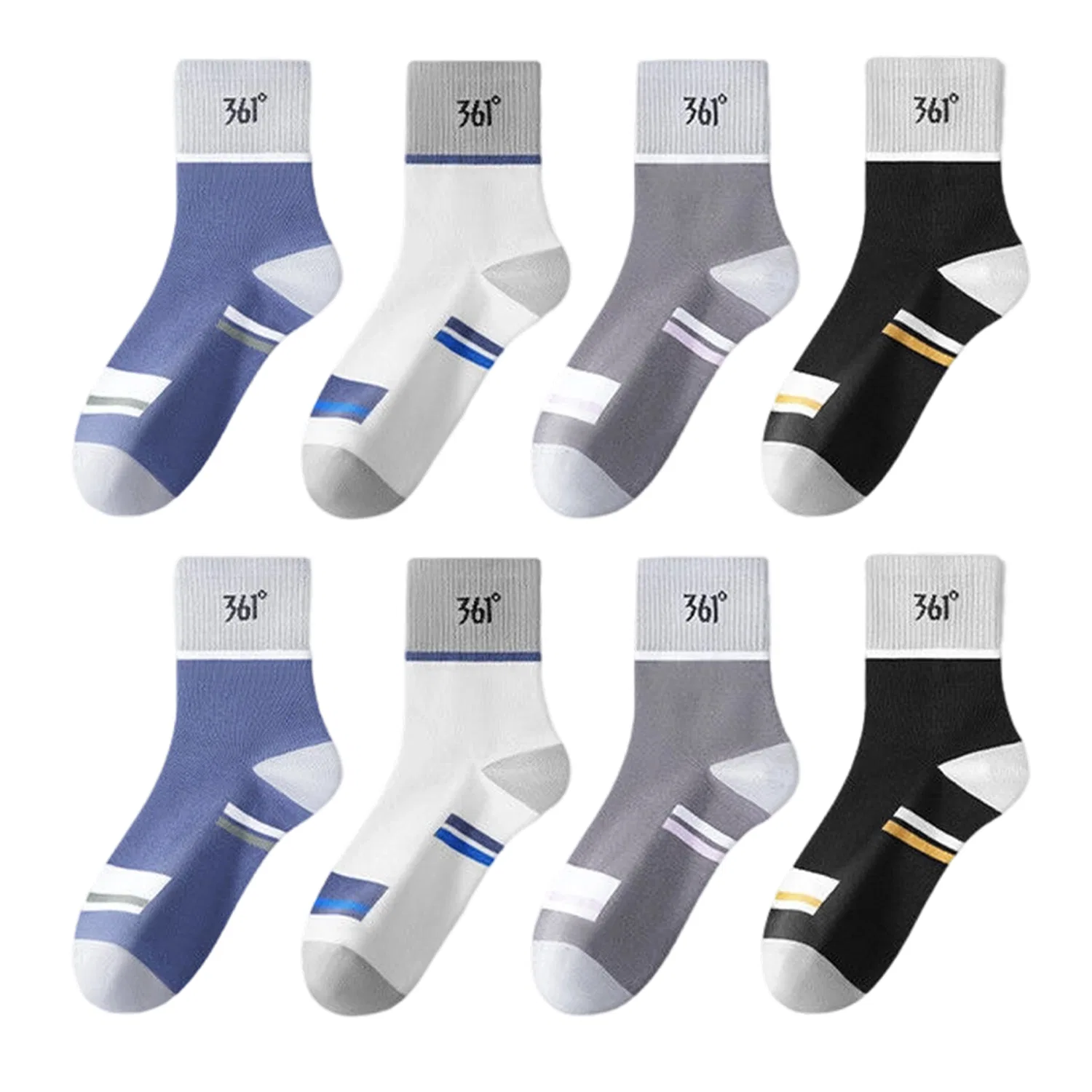 Детские носки с принтом 361° Blue+White+Gray+Black (8 Pack)