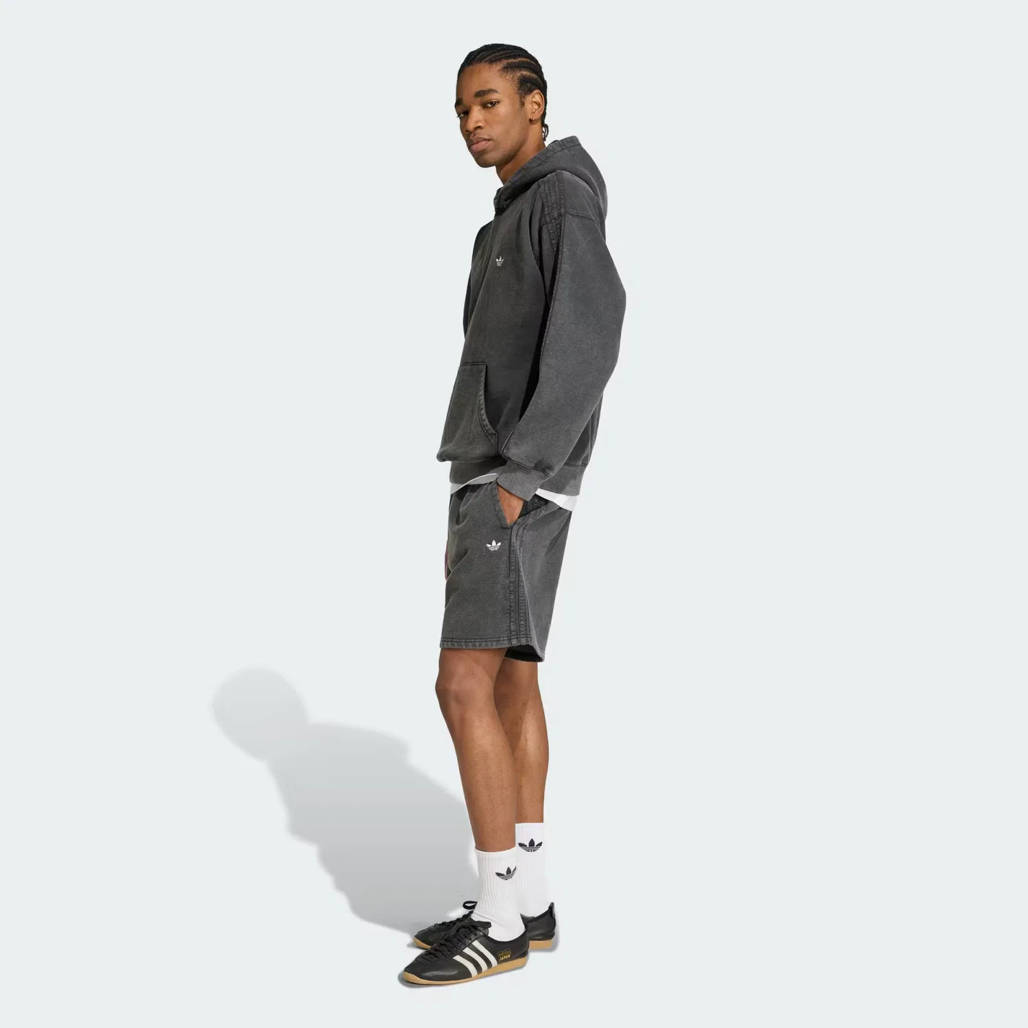 Мужские шорты из флиса Trefoil Essentials Washed Adidas Originals, черный — фото 3