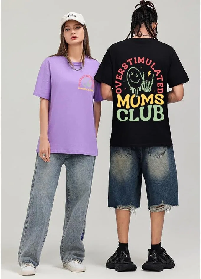 Футболка с принтом Overstimulated Moms Club, White — фото 2