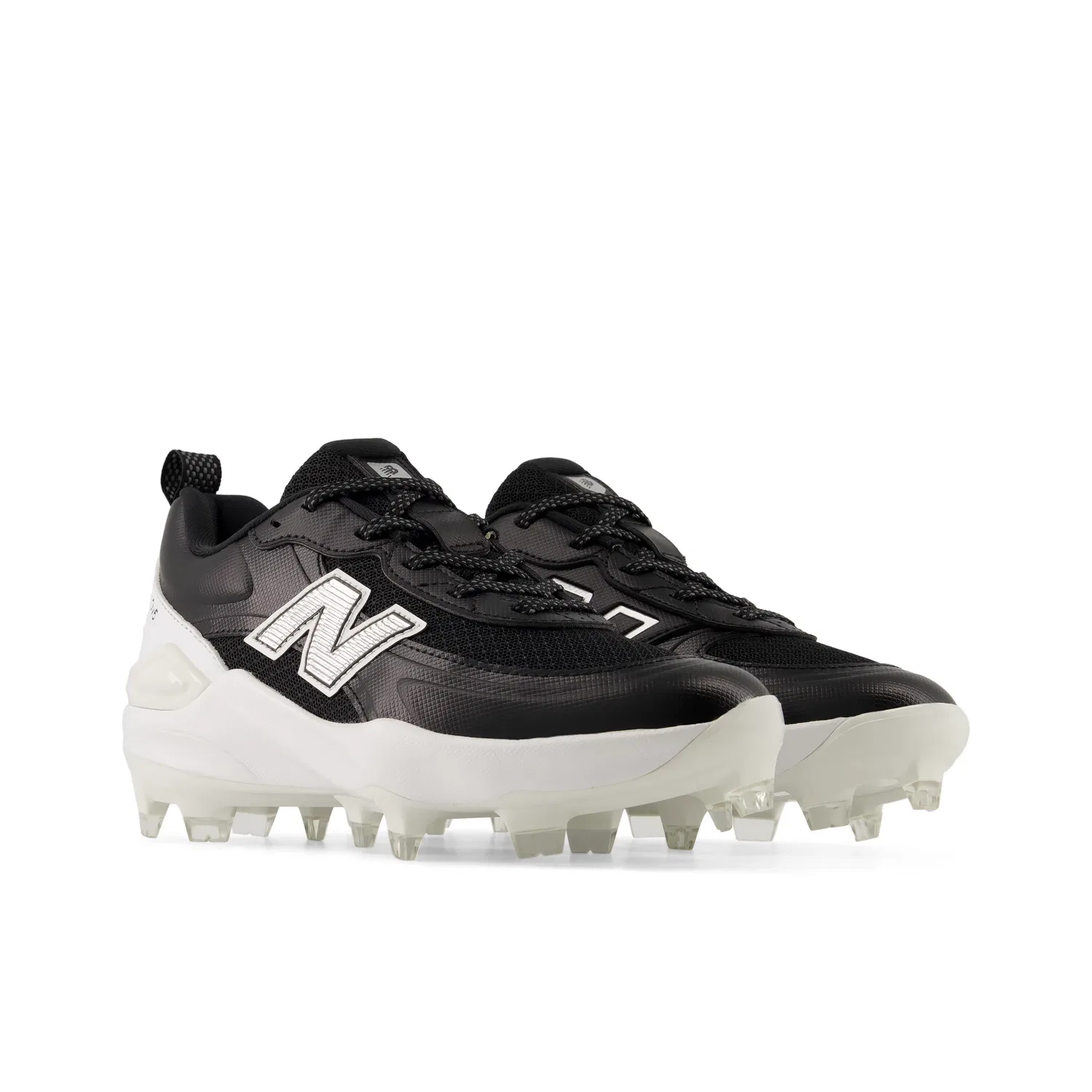 Детские бутсы для софтбола с сетчатым верхом Velo v5 Youth New Balance, Black With Metallic Silver — фото 2
