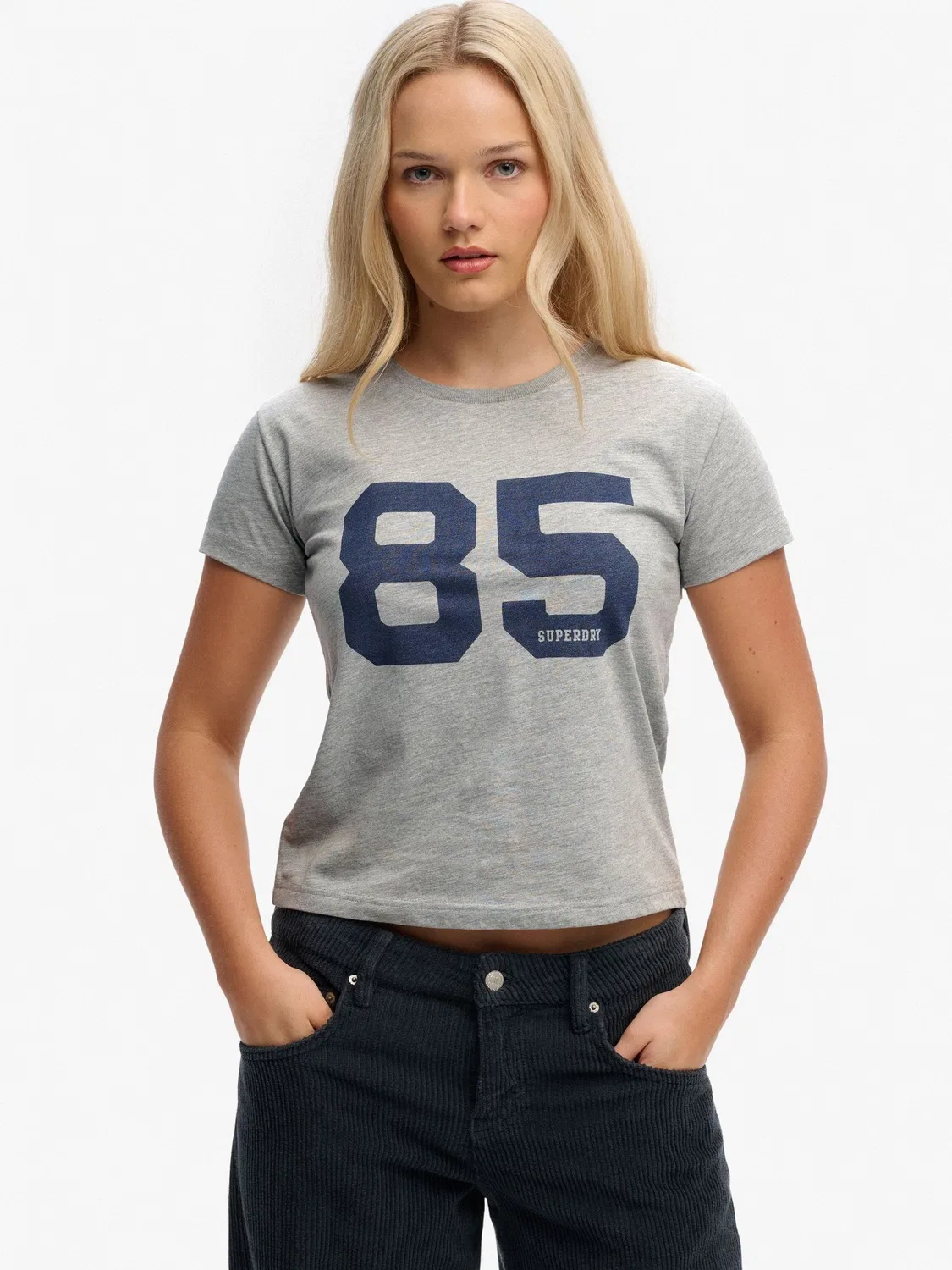 Футболка Athletic Essentials Varsity Number Superdry, серый