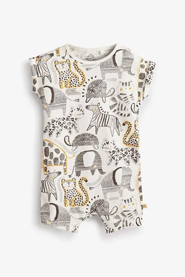 Детский комбинезон для девочек с принтом Safari 3 Piece Romper Set Next Baby, Multicolor — фото 3