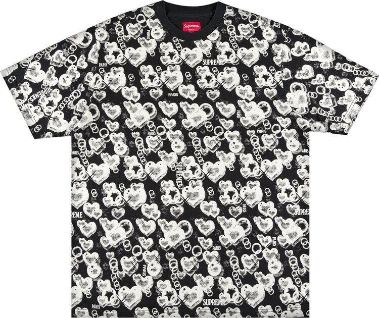 

Футболка Supreme Hearts Short-Sleeve Top 'Black', черный