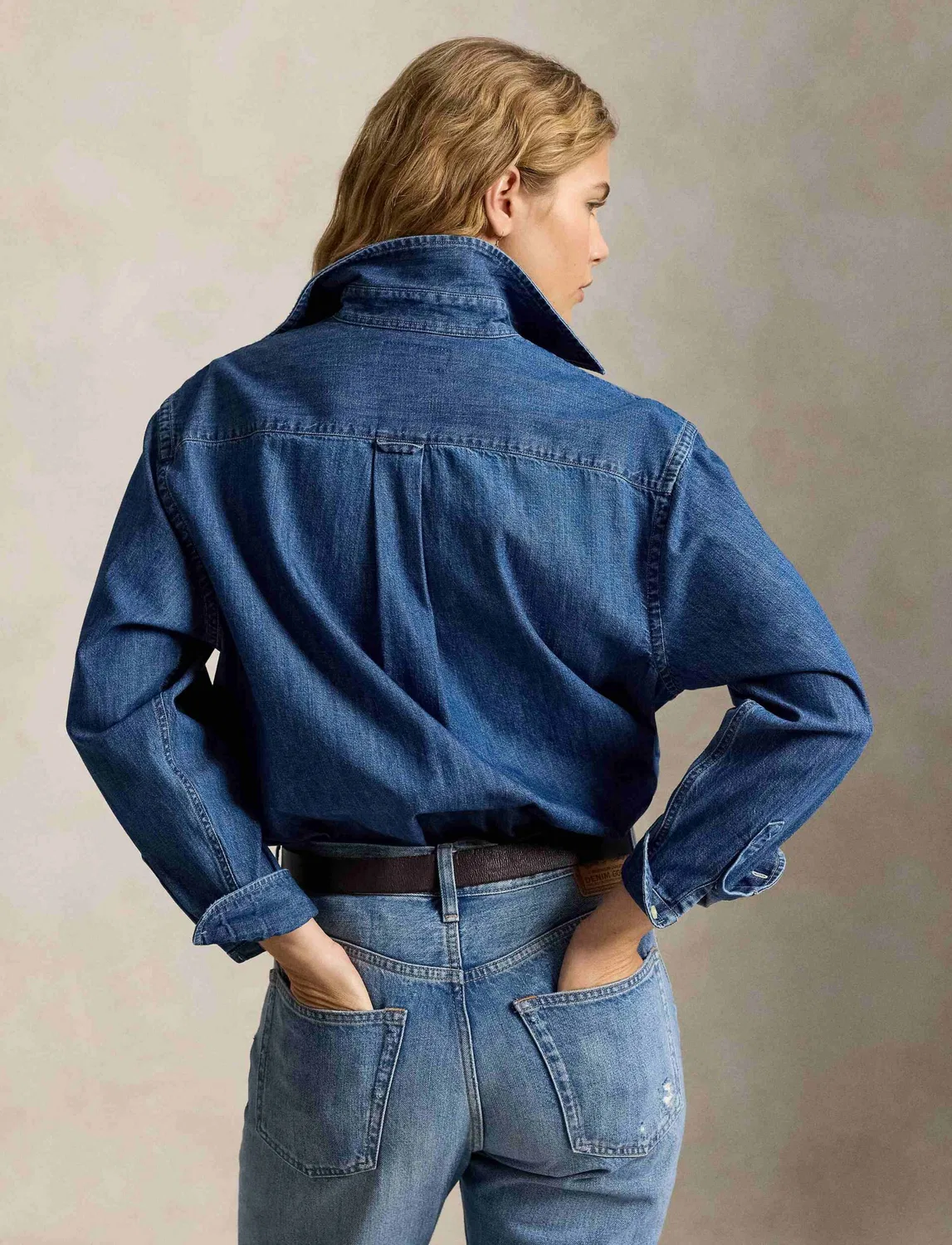 Джинсовая рубашка свободного кроя Polo Ralph Lauren, Blu — фото 3