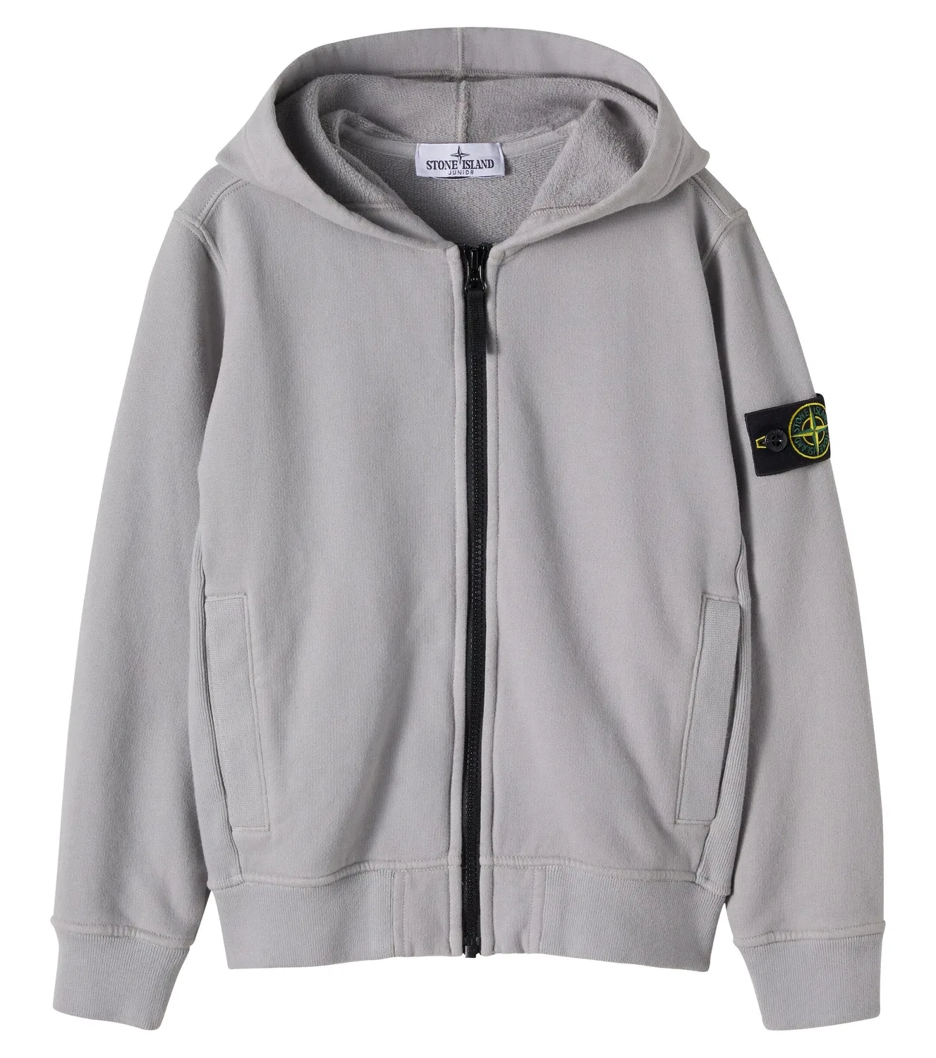Худи с капюшоном и молнией Stone Island Junior, серый