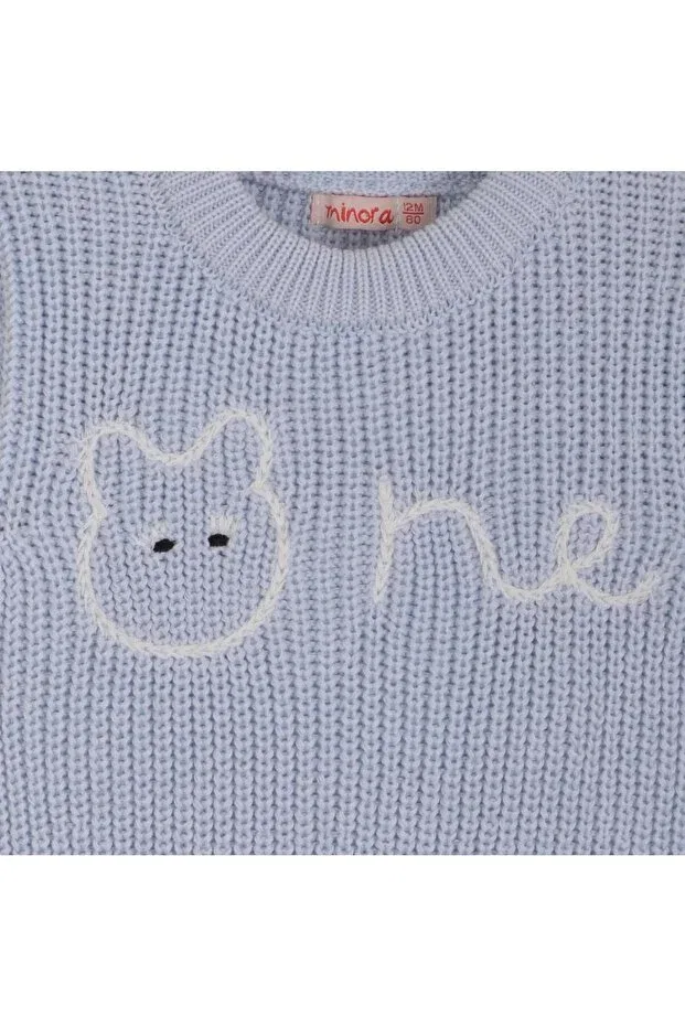 Детский кардиган для мальчиков с вышивкой Oversize Minora, Baby Blue — фото 3
