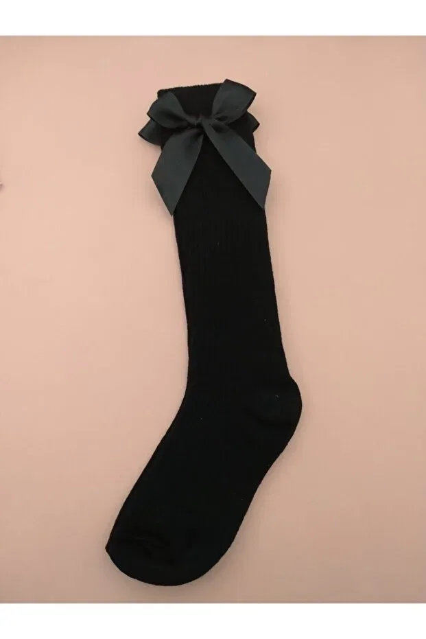Детские носки для новорожденных с бантиком Eses Bebe, Black