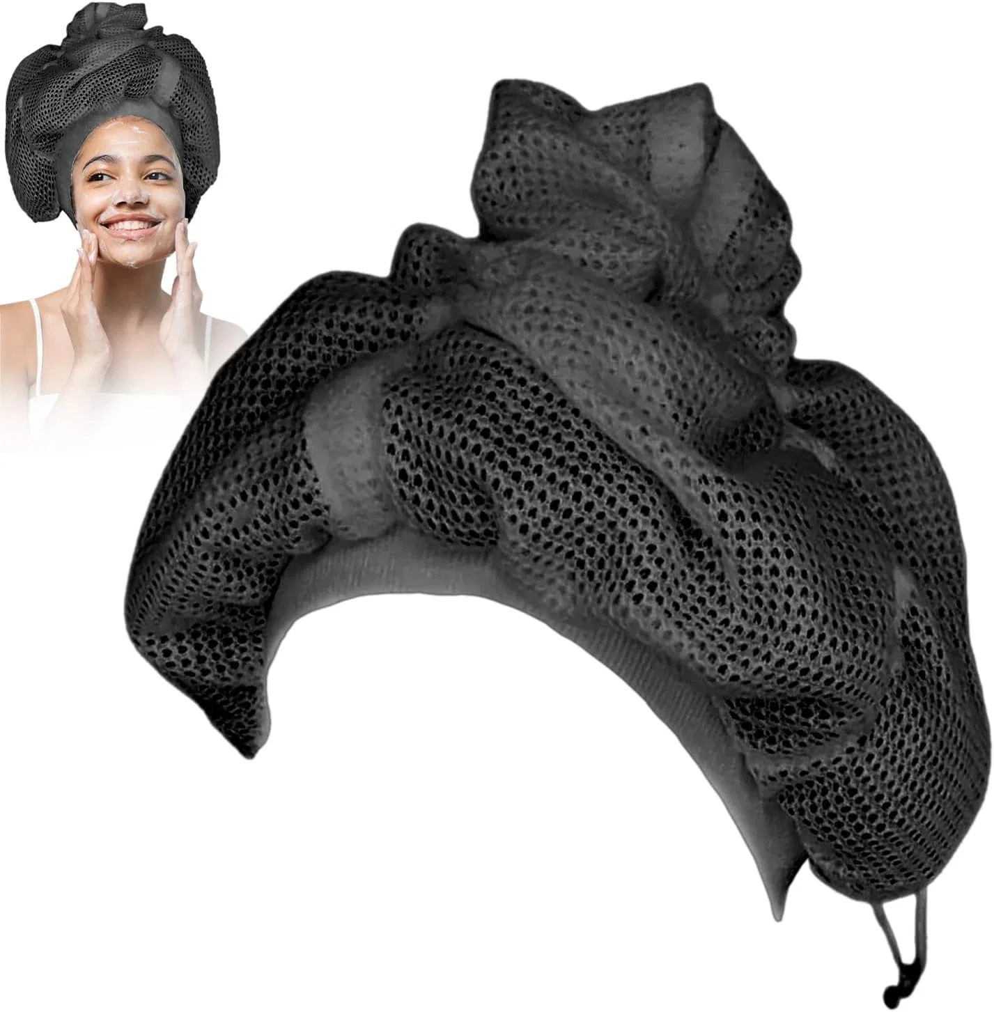 Сетчатая шапочка для сушки вьющихся волос, tongfeng, 1 шт, 30 x 45 см, Black