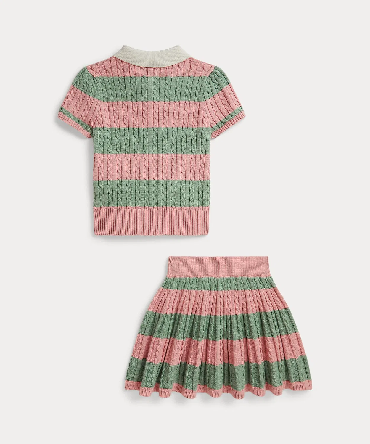 Детский комплект из свитера и юбки с принтом POLO RALPH LAUREN CHILDRENSWEAR, Розовый — фото 2