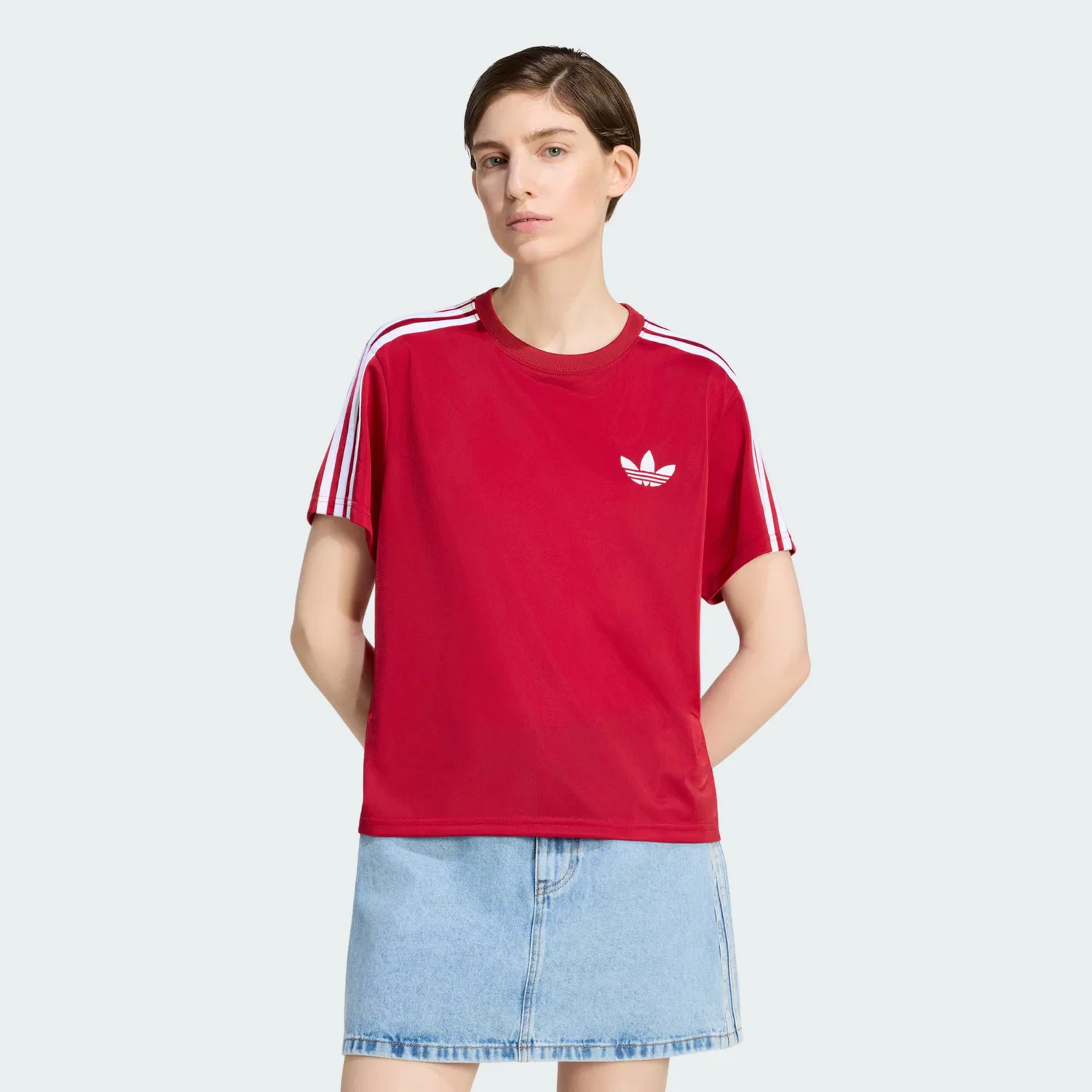 Футболка Adidas Originals Firebird красного цвета — фото 2