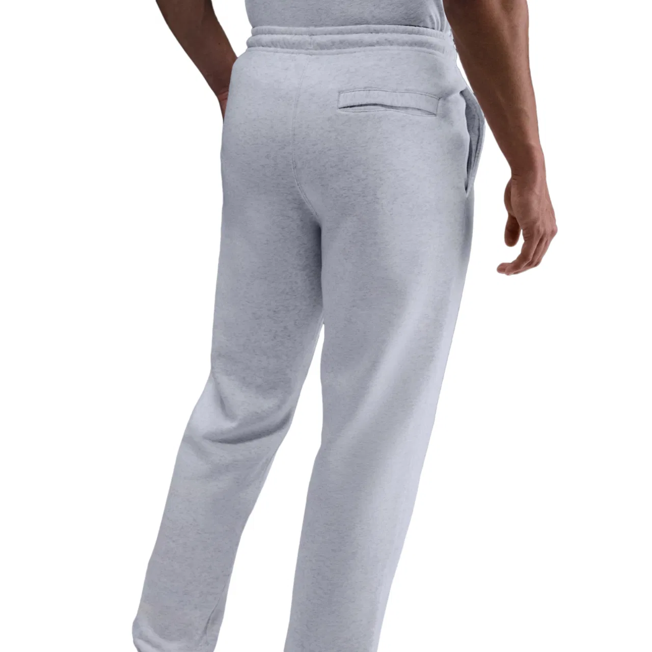 Мужские спортивные штаны из флиса с эластичным поясом Nike Club Cuff Fleece, Birch Heather/White/White — фото 2