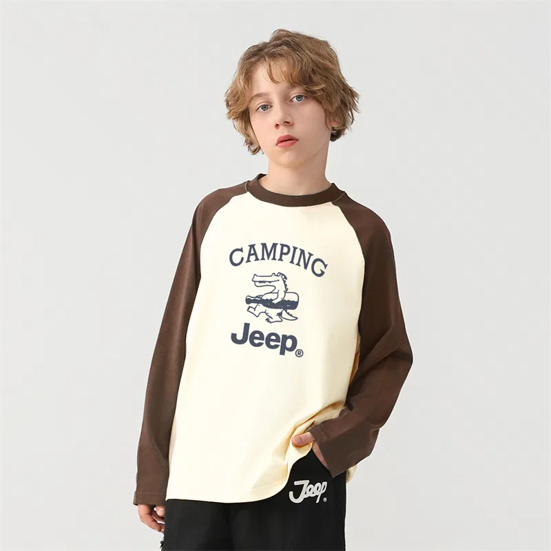Детская футболка с круглым вырезом Jeep Grade School T Shirts Crew Neck Moderate, Ginger Yellow — фото 4