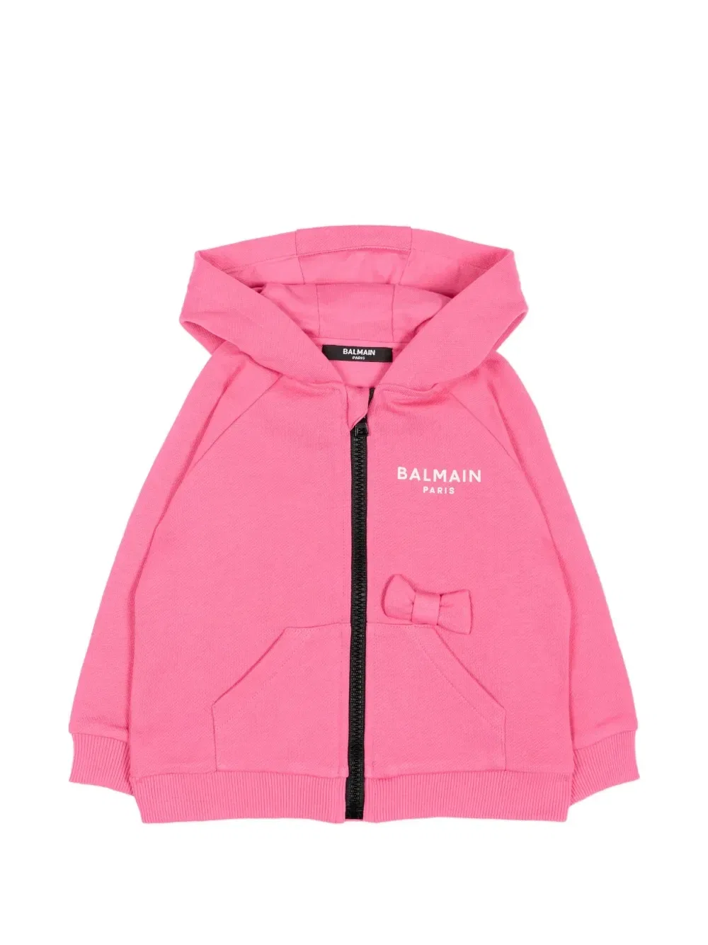 Худи на молнии с бантом Balmain Kids, розовый