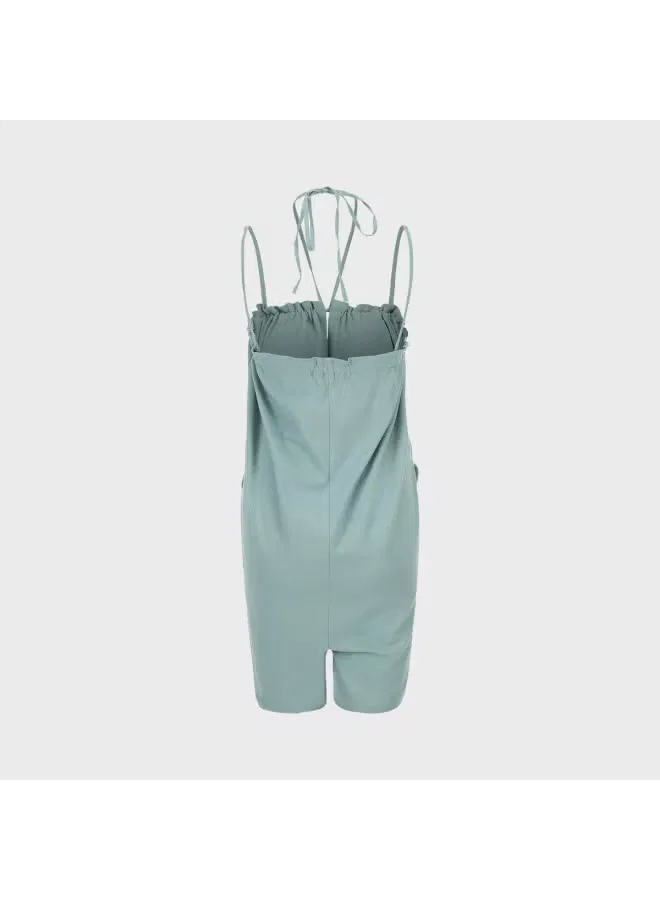 Боди-комбинезон свободный без рукавов Zara, серо-голубой — фото 3
