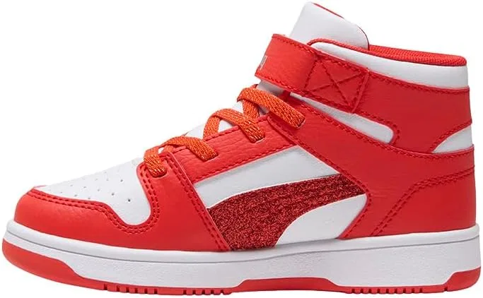 Детские кроссовки Rebound Layup Mid PUMA, Puma White/Puma Red/Puma Silver — фото 4