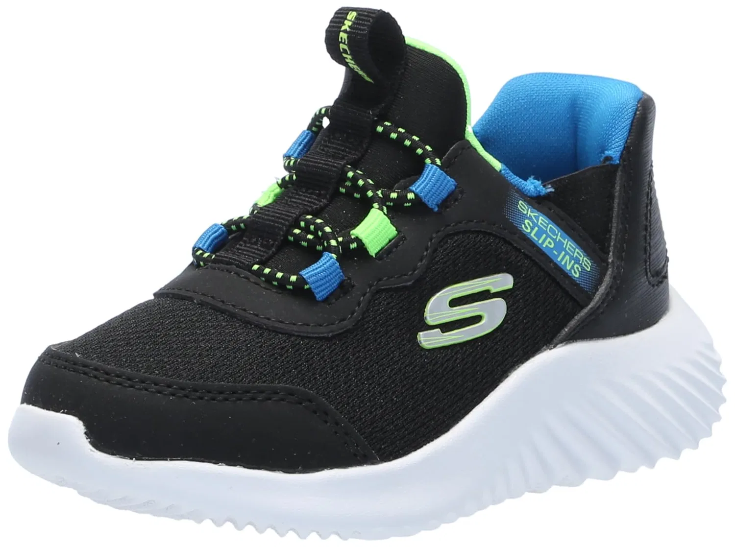 Детские кроссовки для мальчиков с памятью формы Bounder Skechers, Black Anthracite Heather