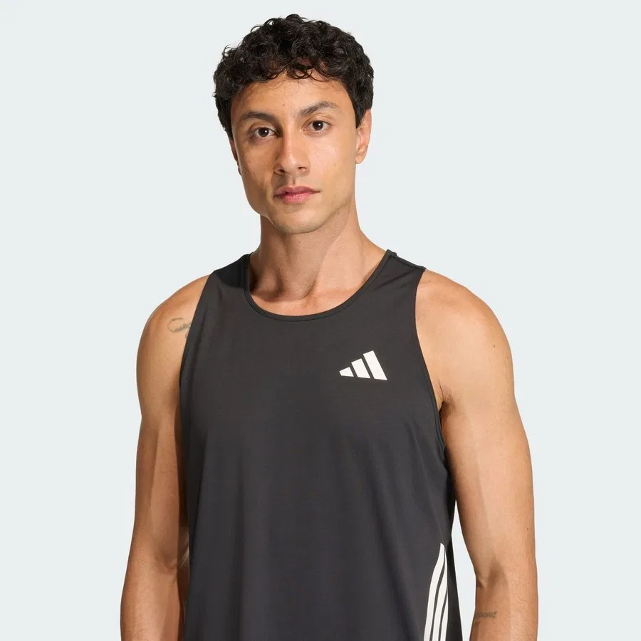Мужская майка-безрукавка с принтом Performance JZ6544 ADI365 Climacool Running Tank Top adidas, Черный — фото 4