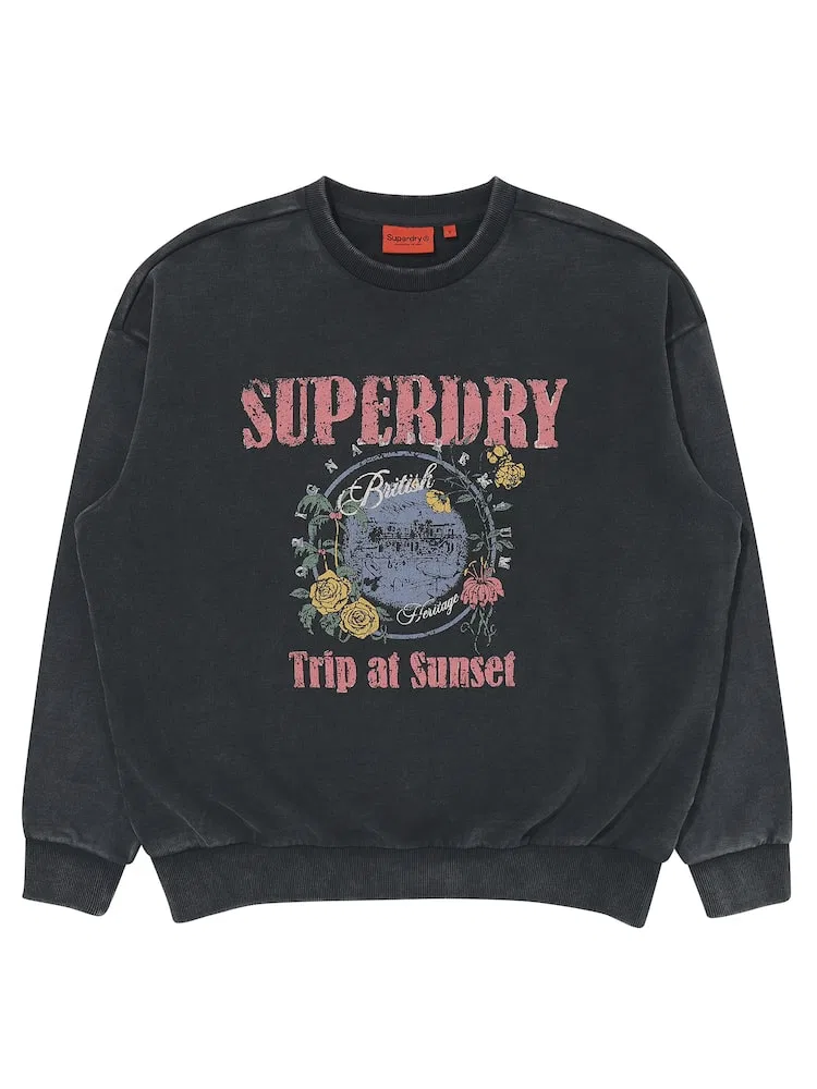 Женская футболка с цветочным принтом W Floral Memory SUPERDRY, Dark Grey