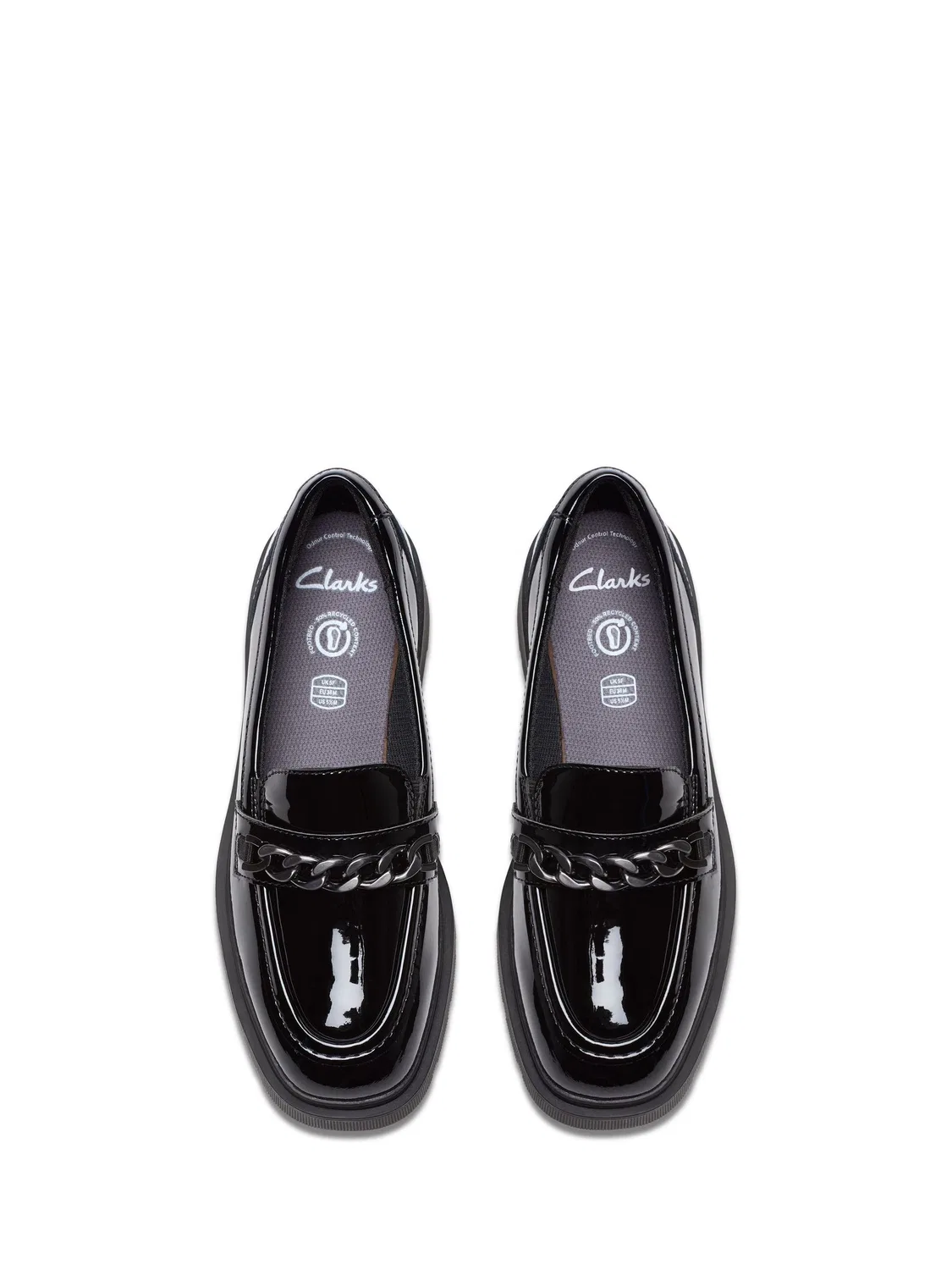 Туфли лоферы Clarks Eris Edge Y, черные патентные, для девочек — фото 4