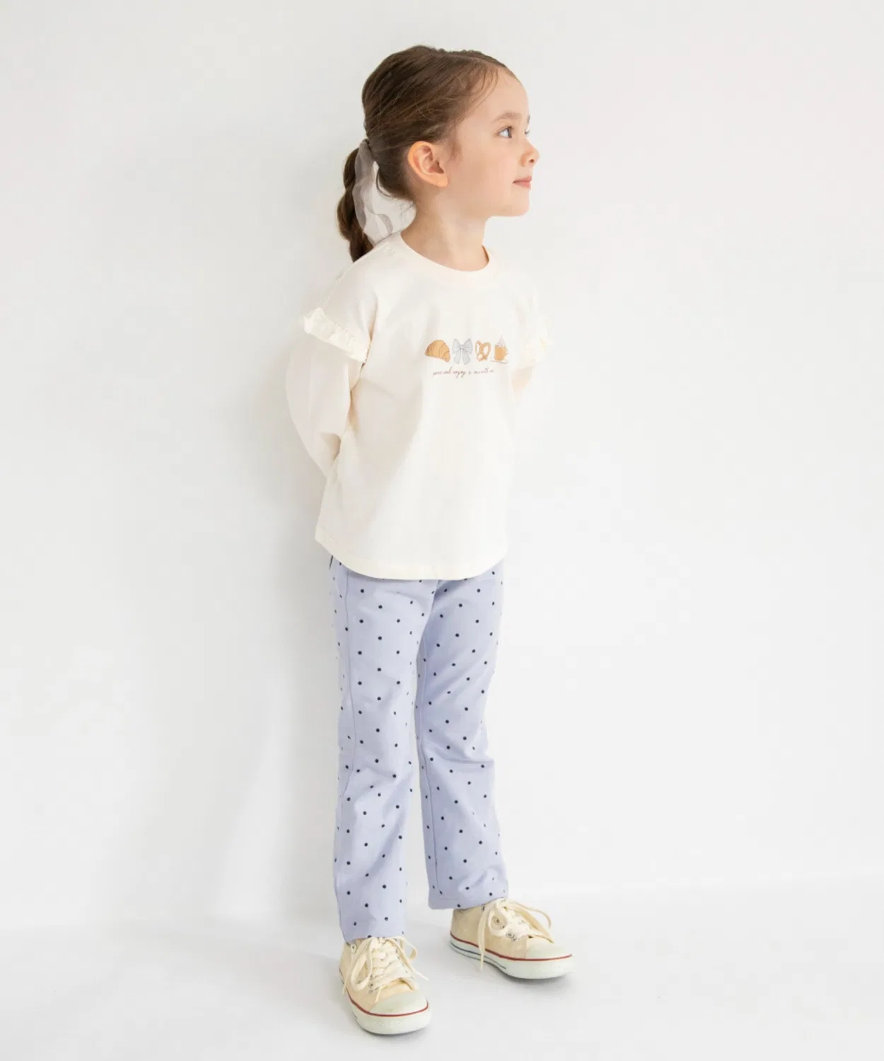 Детские брюки с принтом Heart Pocket Long Pants branshes, Navy — фото 4