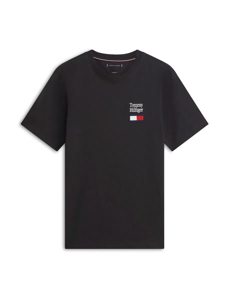 Футболка TOMMY HILFIGER 'Brand Love' черного цвета