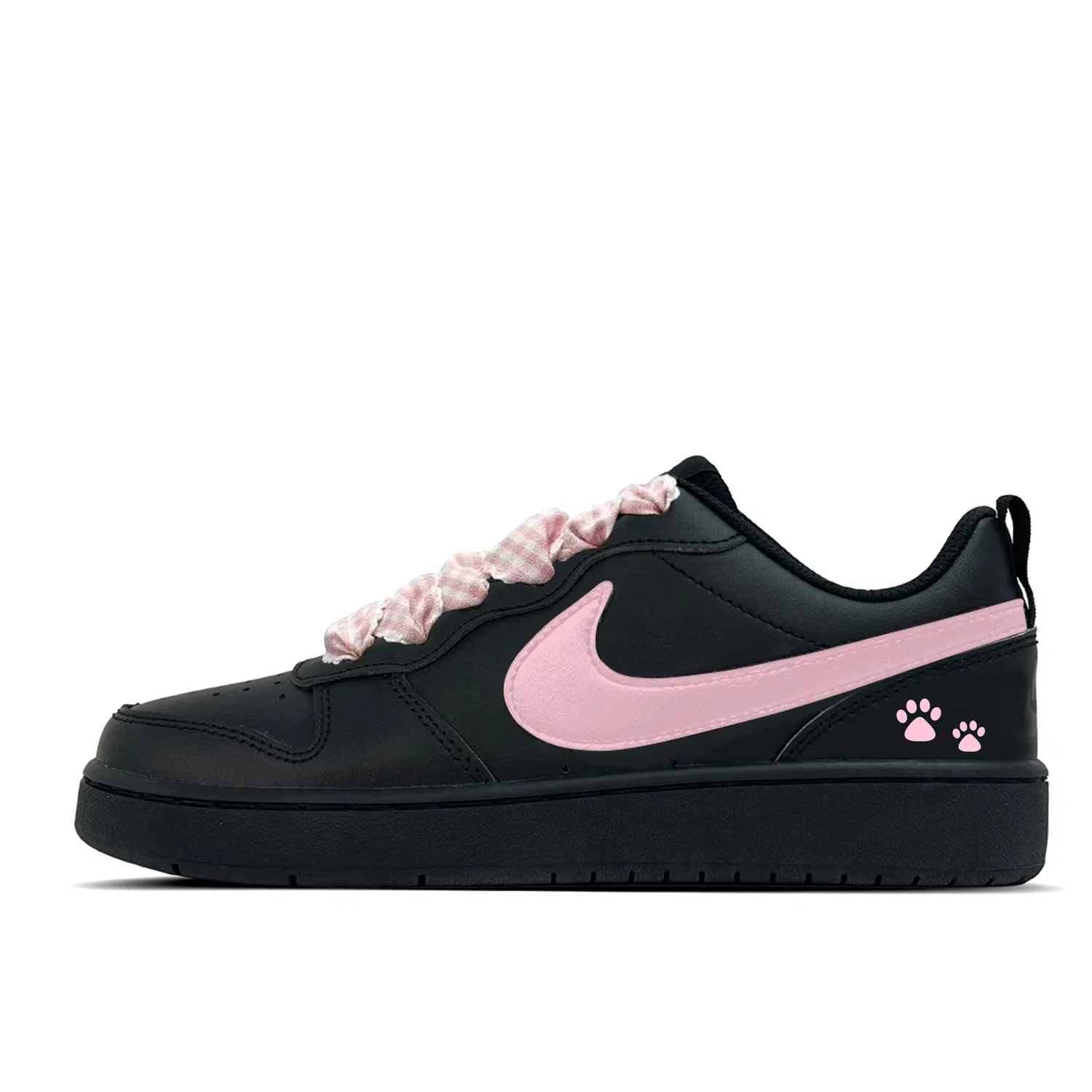 Детские кожаные кроссовки с принтом Court Borough Kids' Skateboarding Shoes Grade School Nike, Black