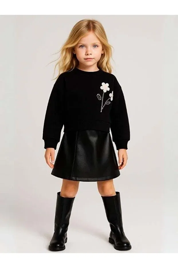 Детские свитшот для девочек хлопковый Zekids, Black