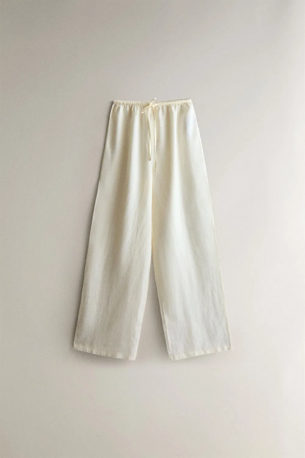 Льняные брюки ZARA, Ecru