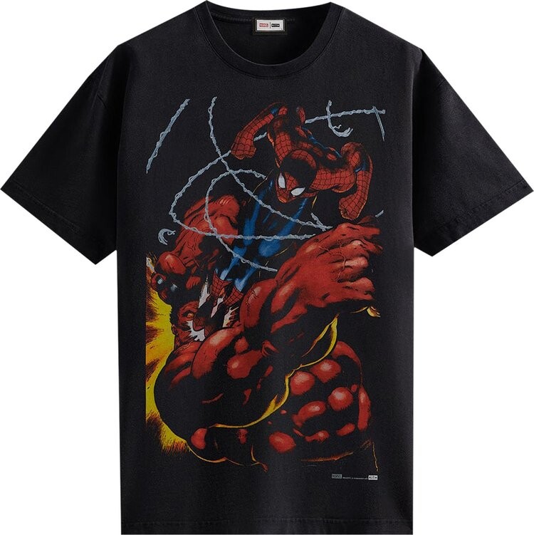 

Футболка Kith For Spider-Man Red Hulk Vintage Tee 'Black', черный