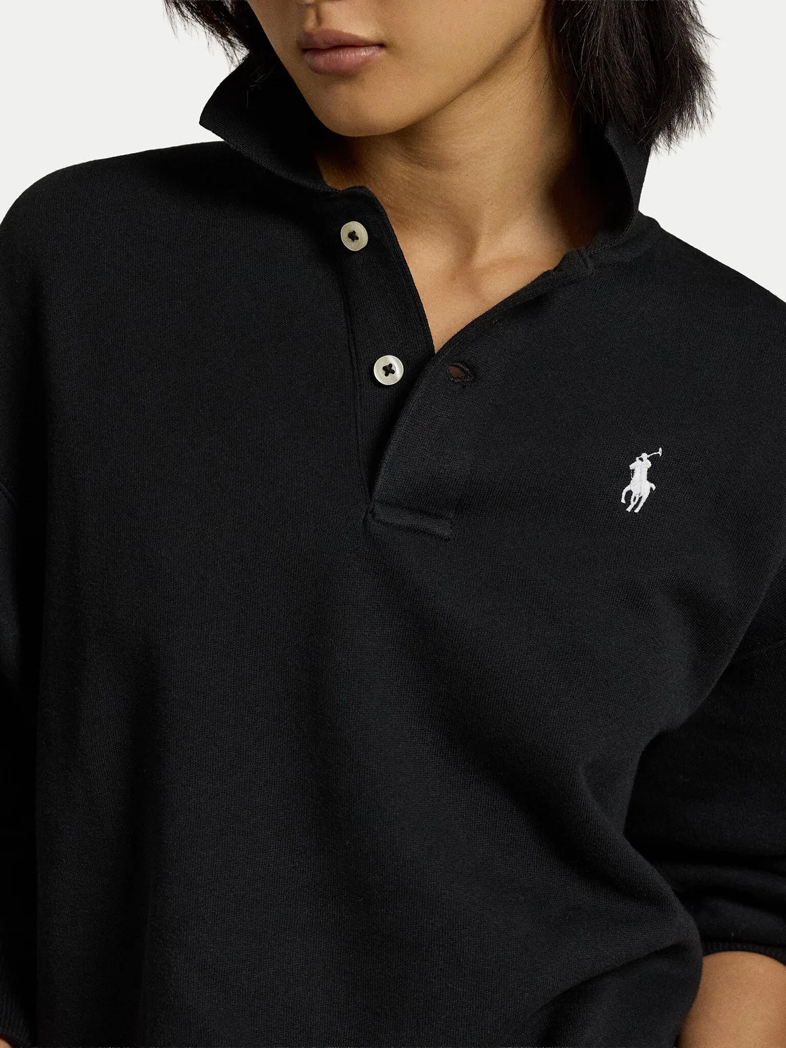 Женское поло стандартного кроя Polo Ralph Lauren, черный — фото 4