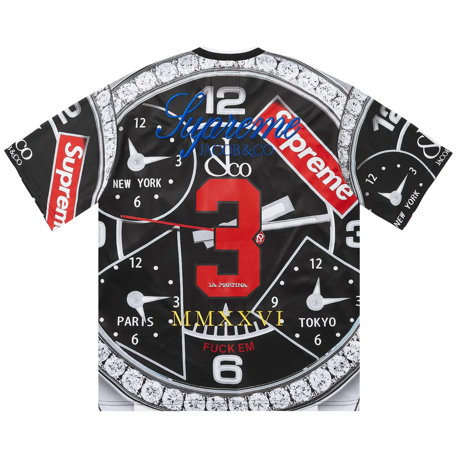 Футболка Supreme x La Martina x Jacob & Co Jersey, черный — фото 2