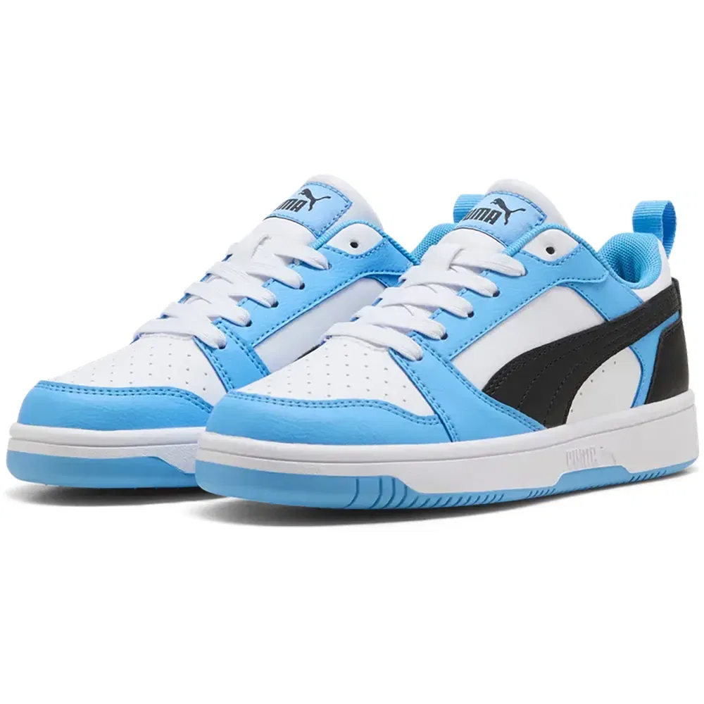 Детские кроссовки для девочек с ретро-дизайном Rebound V6 Lo J Puma, Blue — фото 2