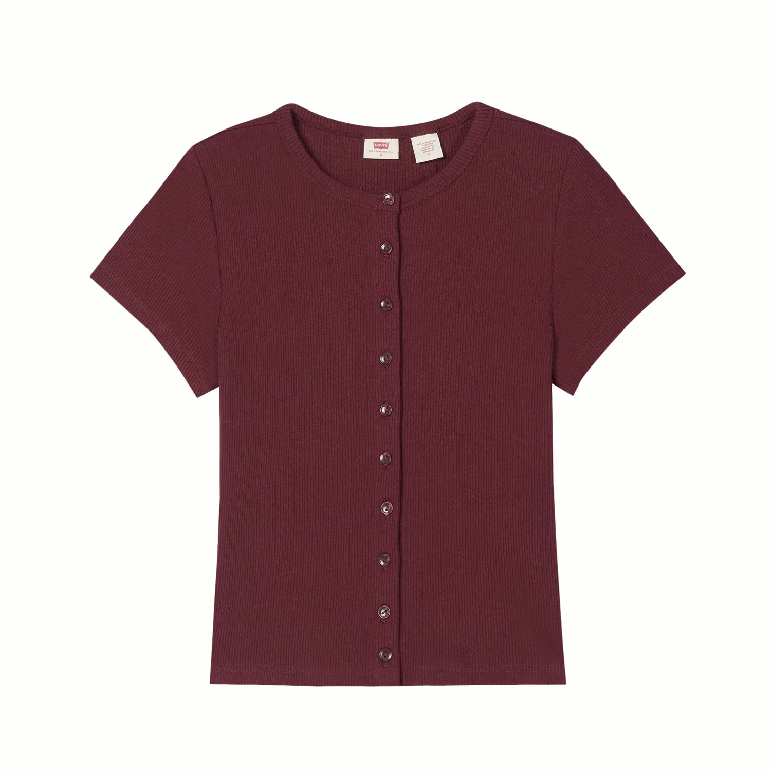 Женская футболка с круглым вырезом Burgundy Levis