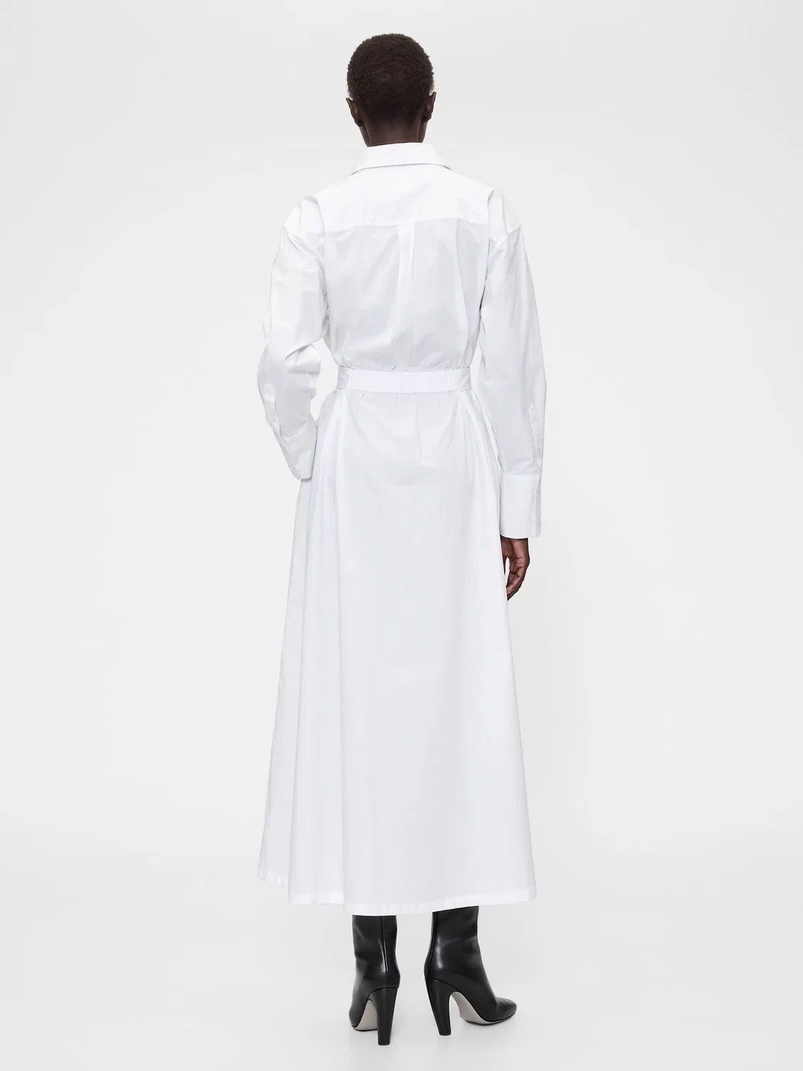 Платье-рубашка oversize GapStudio White Poplin Belted Oversized Maxi Gap, белый — фото 2