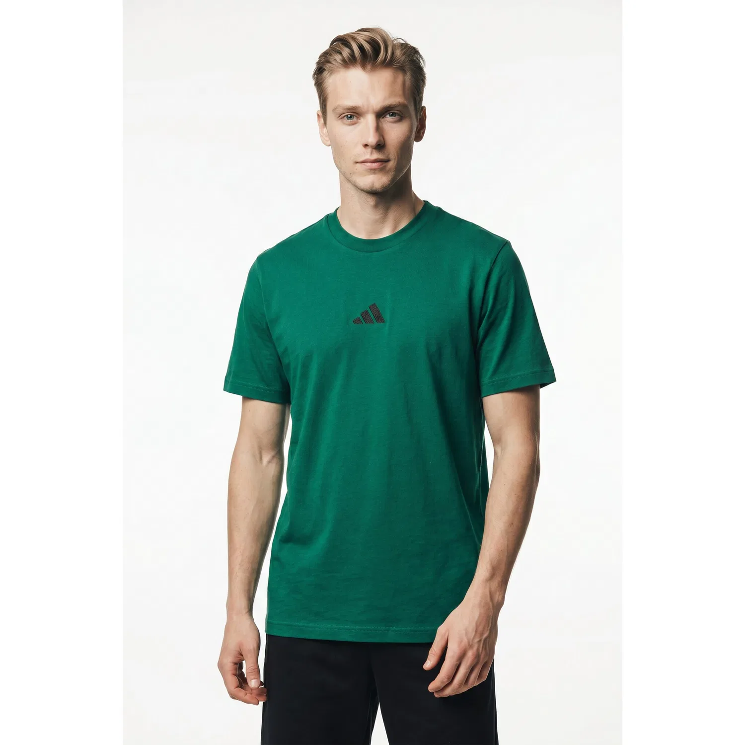 Детская футболка с логотипом 3-Stripes Adidas Sportswear, Collegiate Green/Black