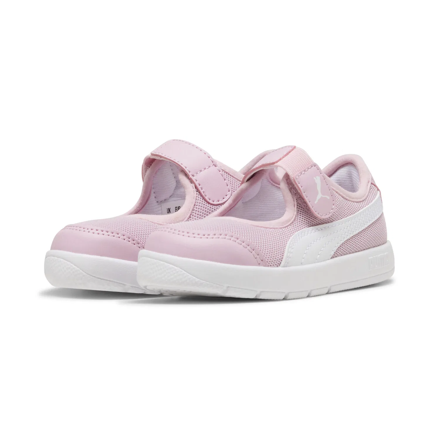 Детские кроссовки для девочек с липучкой Courtflex v3 Lina Puma, Rosa Weiss