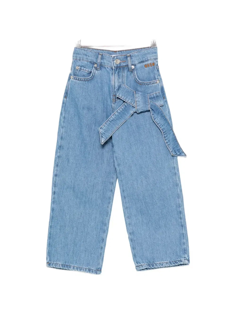 Джинсы с бантом Msgm Kids, синий