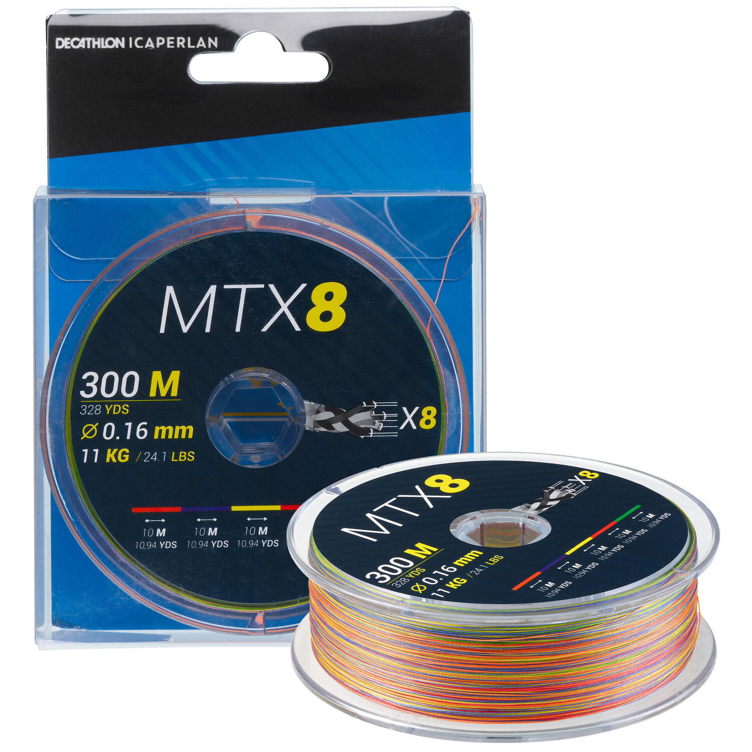 

Леска восьмипрядная плетеная MTX 8 Multicolor 300 м 16/100 CAPERLAN