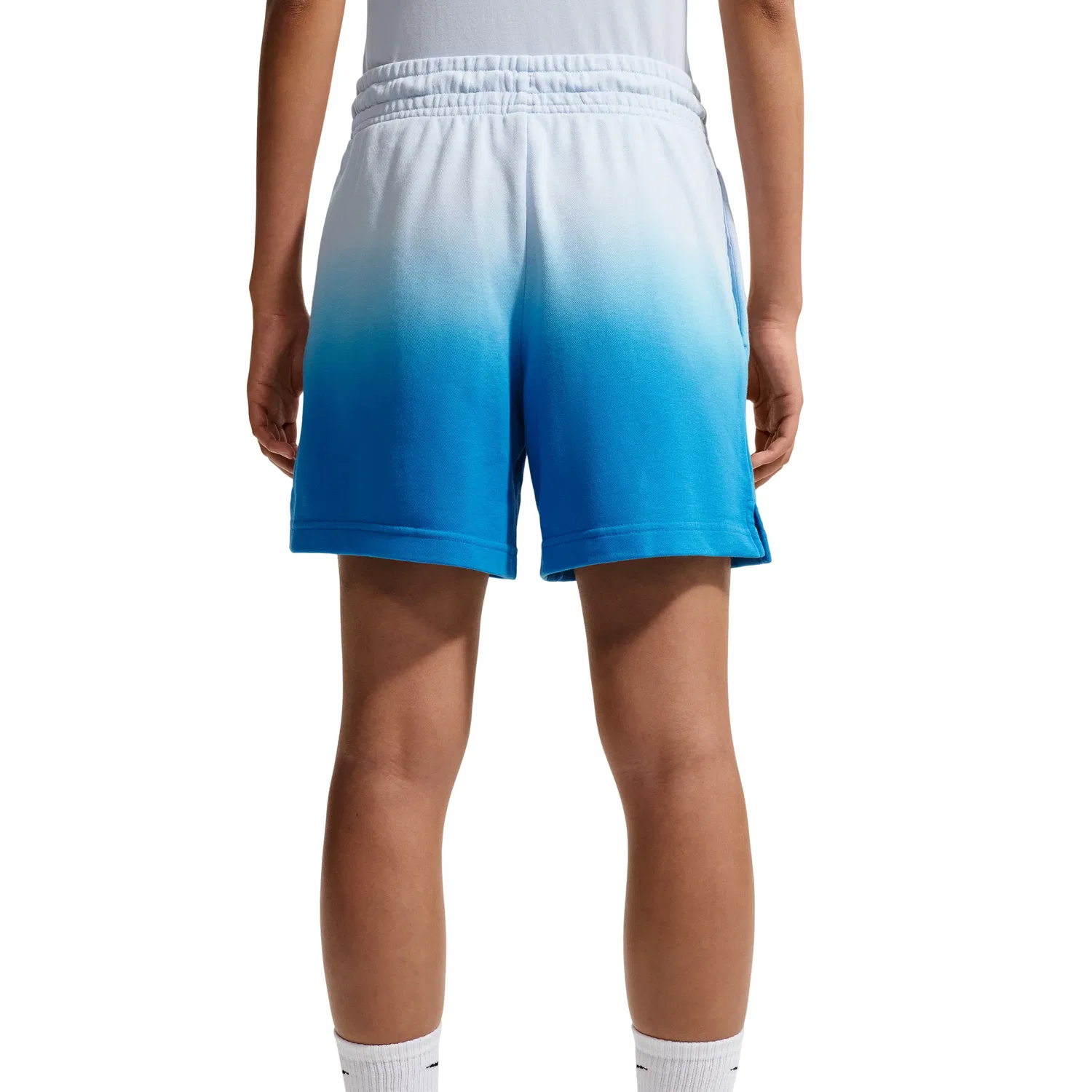 Женские шорты Nike Sportswear Phoenix Fleece средней посадки, цвет Hydrogen Blue Light Photo Blue — фото 2