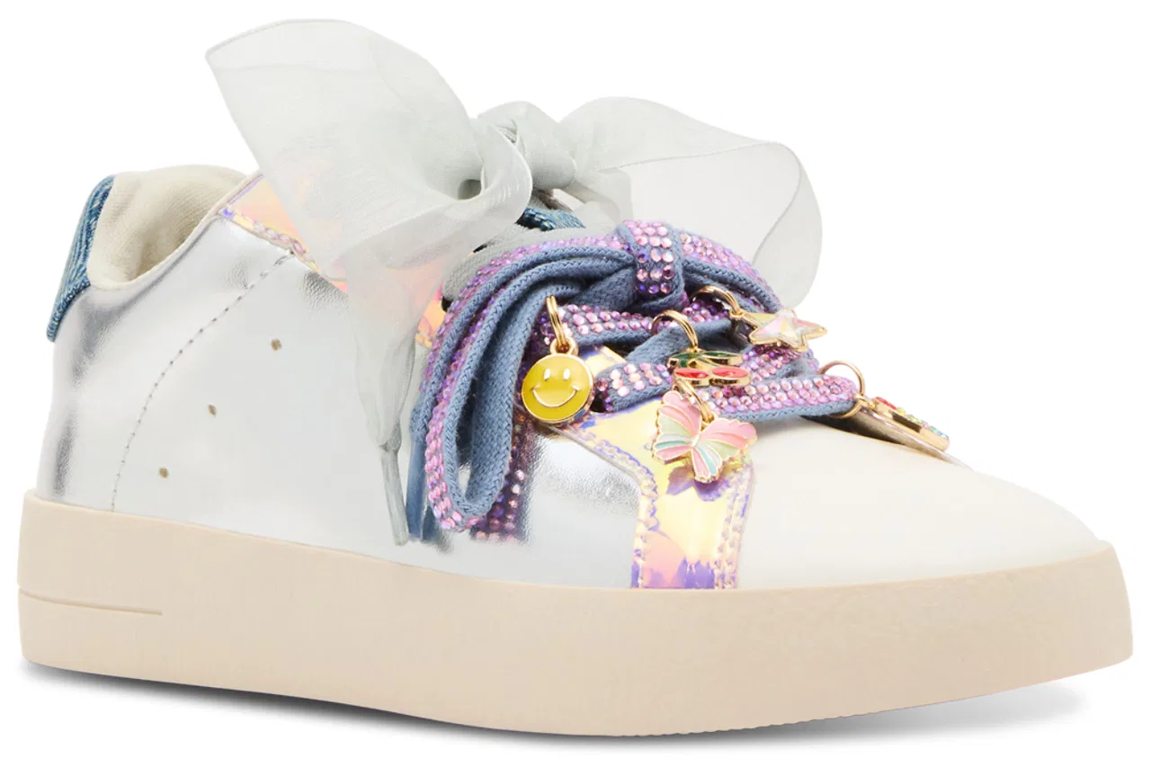 Детские кроссовки для девочек с блестками Steve Madden JRUSH, Silver Multi — фото 2