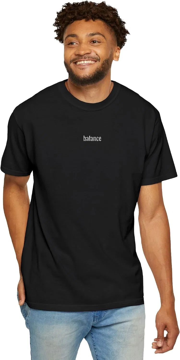 Унисекс футболка с вышивкой Balance Comfort Colors 1717, Black — фото 3