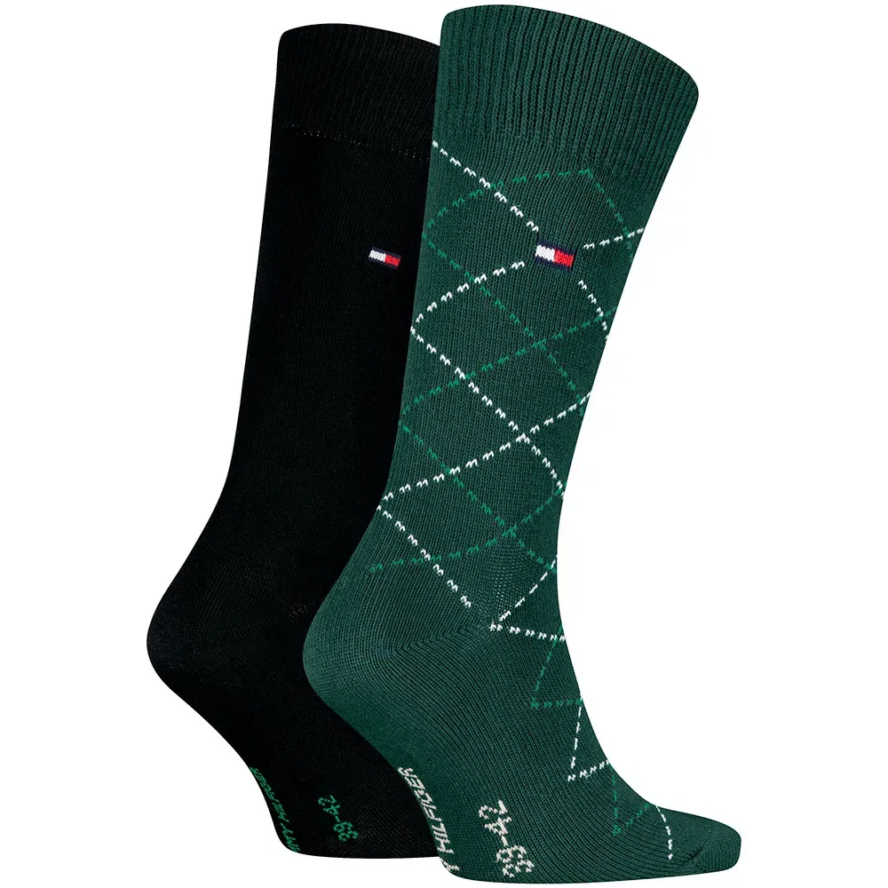 Мужские носки с ромбовидным узором Argyle socks Tommy hilfiger, Green — фото 2