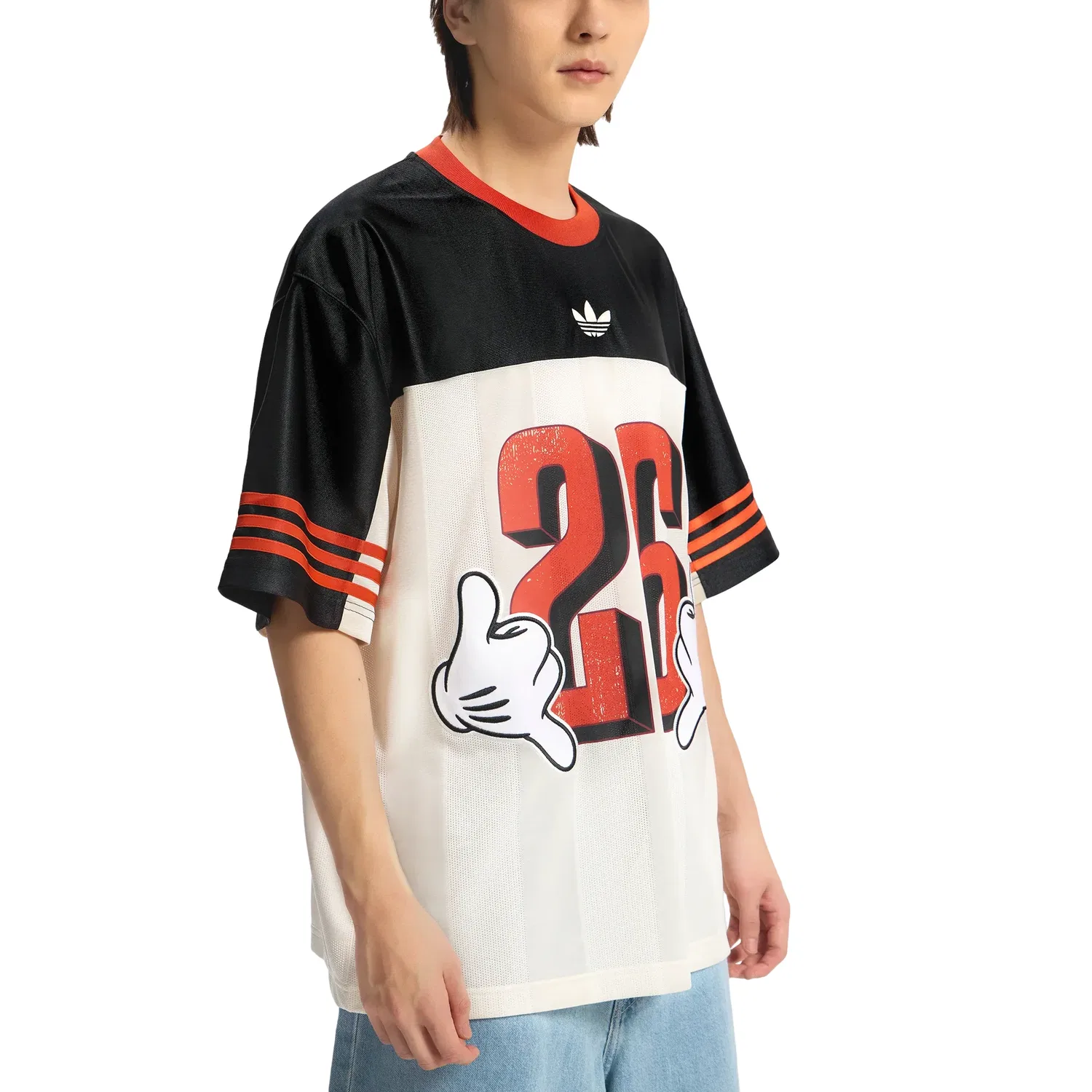Мужская футболка с принтом Adidas x Disney Mickey Mouse Jersey, черный — фото 4