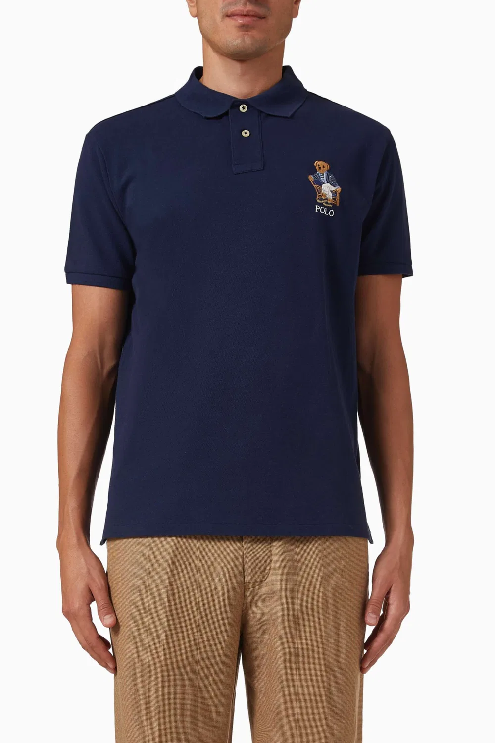 Поло с вышивкой медведя хлопковое Polo Ralph Lauren