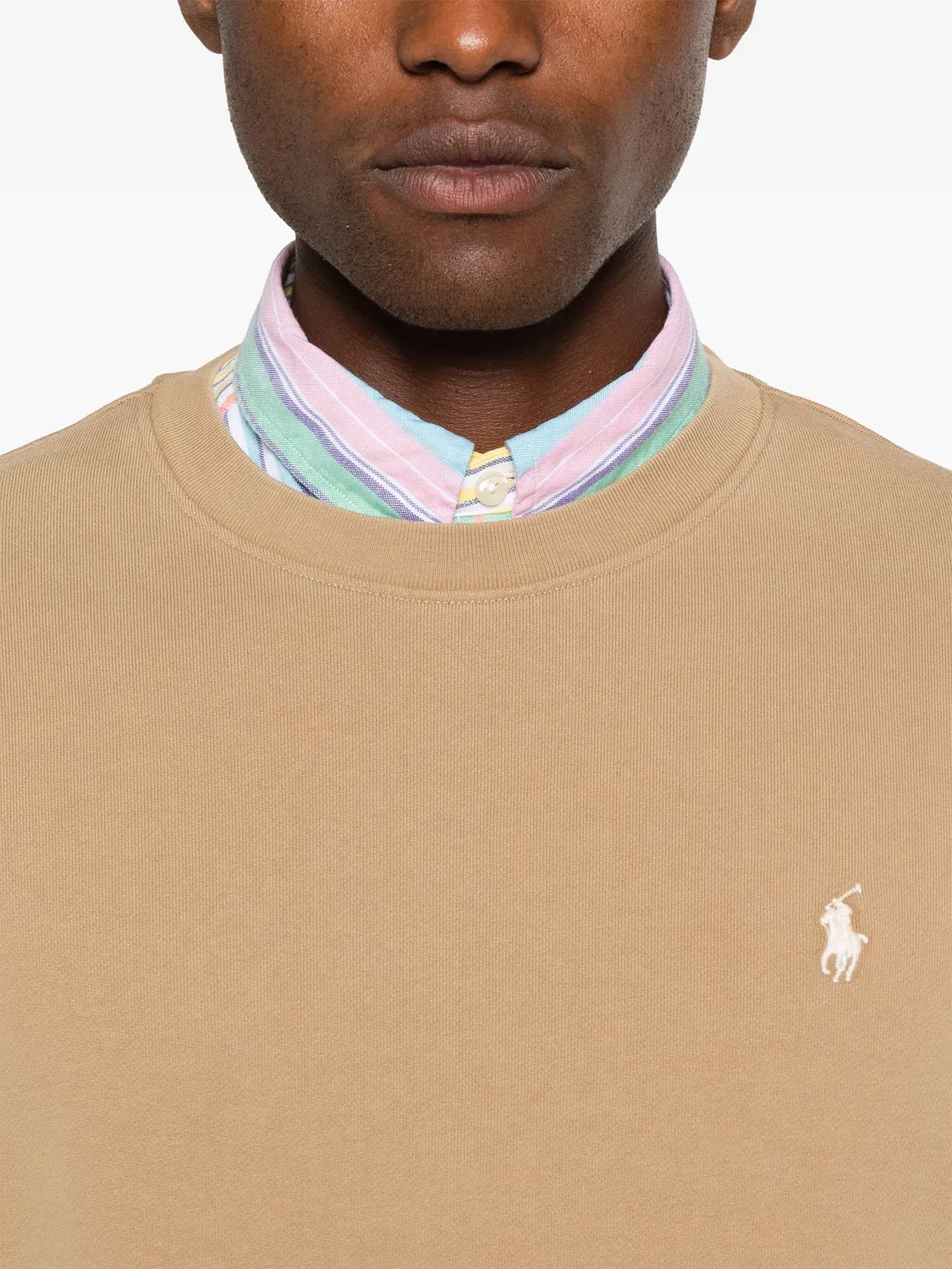 Свитшот из хлопка с лошадкой Polo Ralph Lauren, коричневый — фото 3