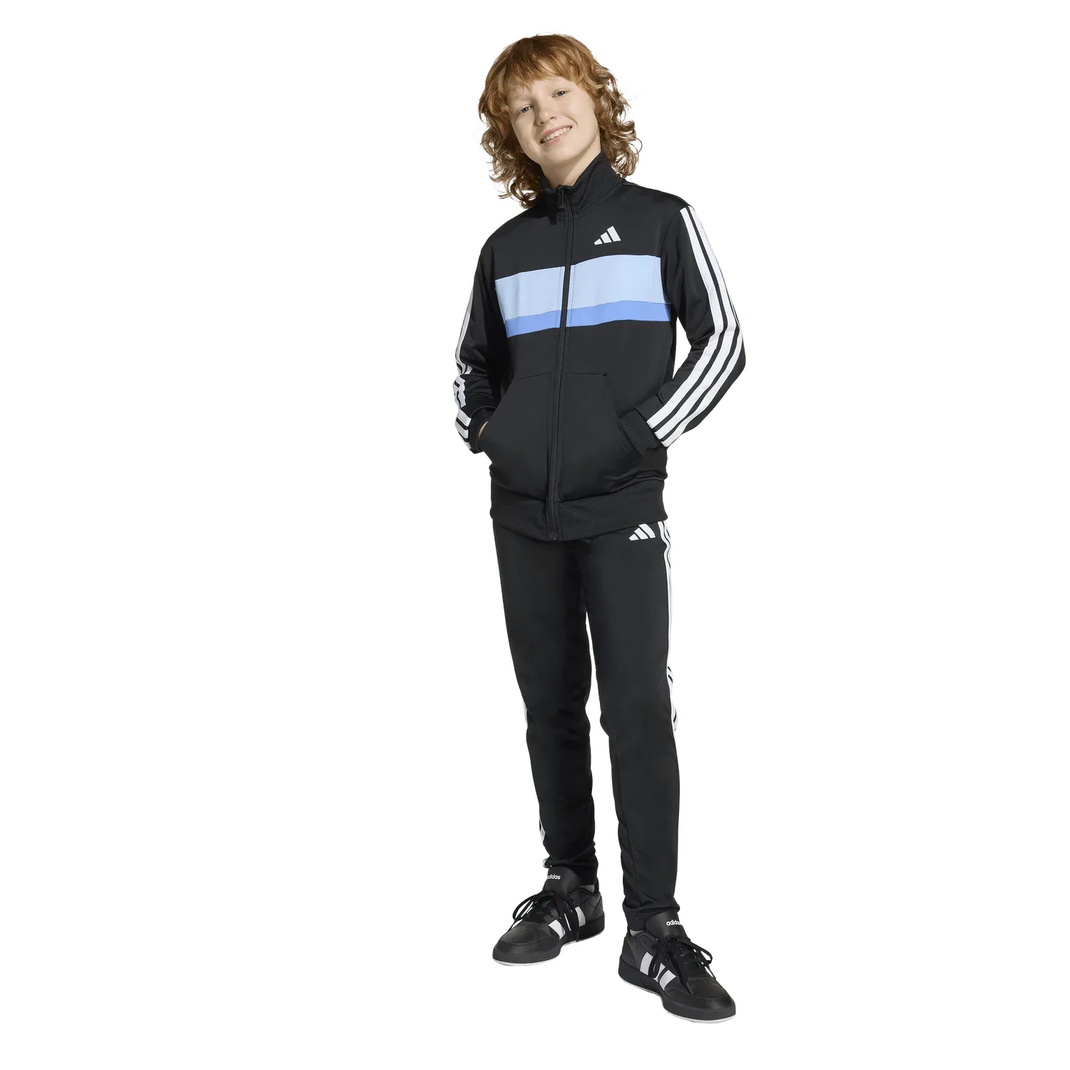 Детский спортивный костюм с молнией Adidas, черный — фото 4