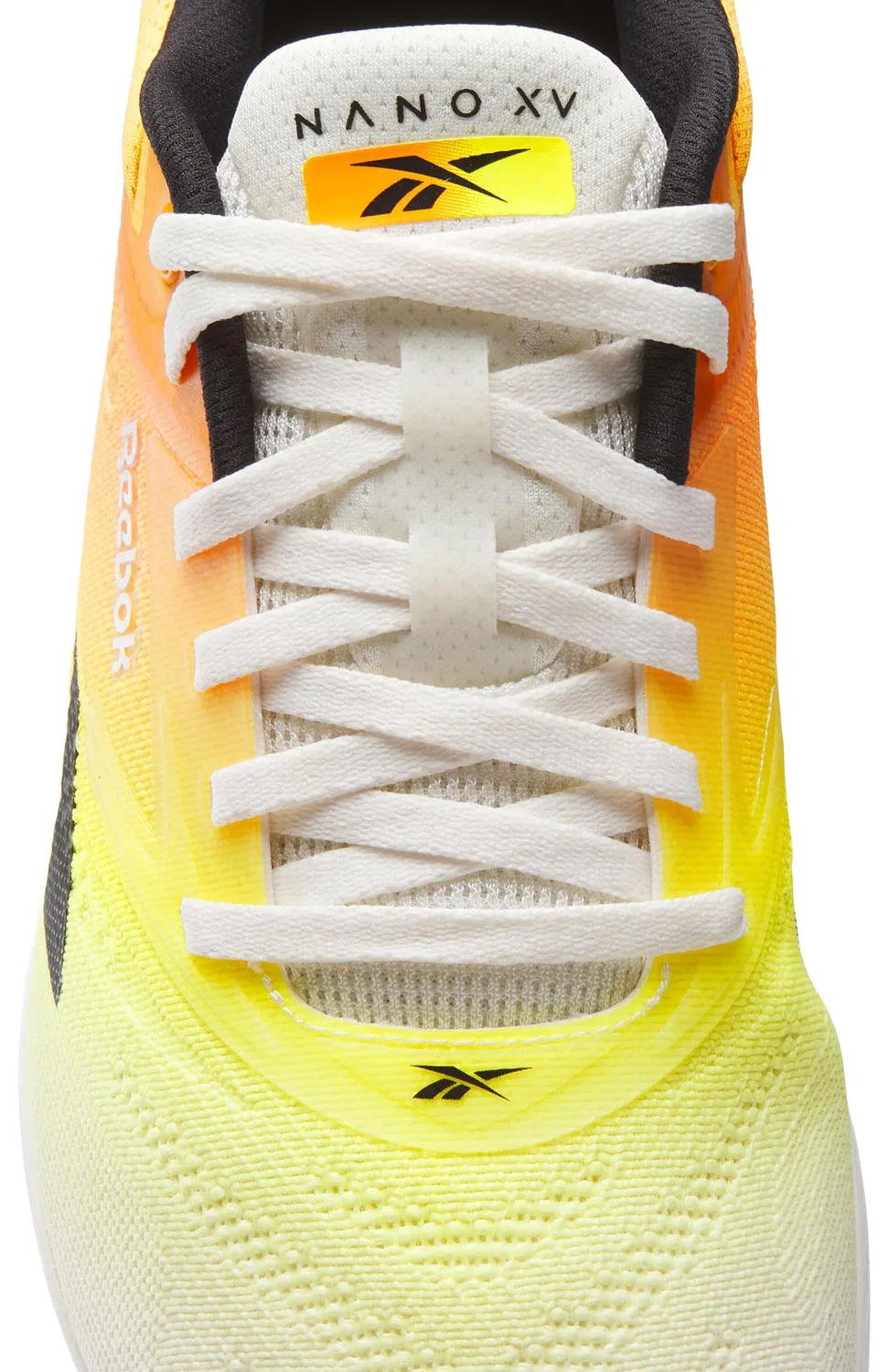 Детские кроссовки для девочек с принтом Nano X5 Reebok, Chalk Black Electric Amber — фото 2