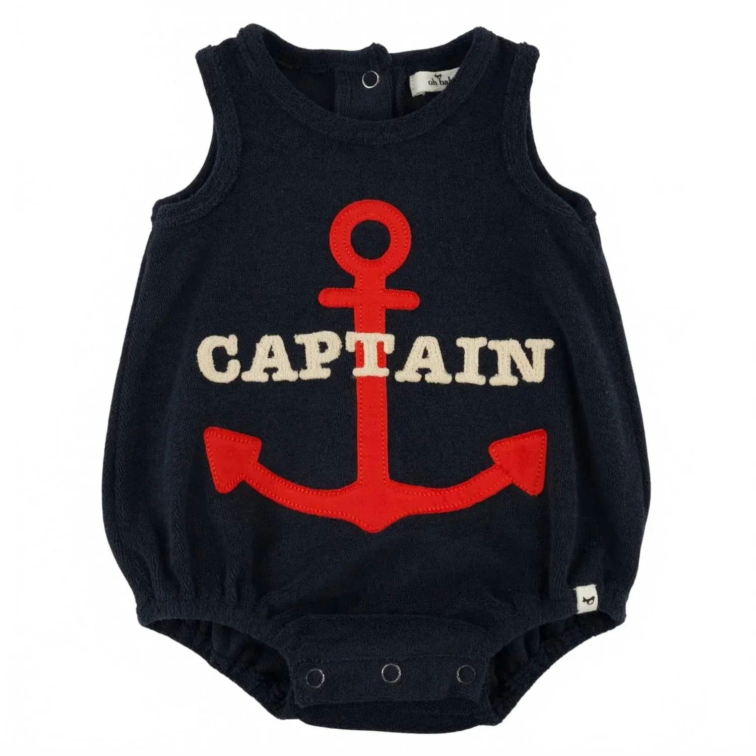 Детский боди-комбинезон с аппликацией якоря Captain With Anchor Applique Bubble oh baby!, темно-синий