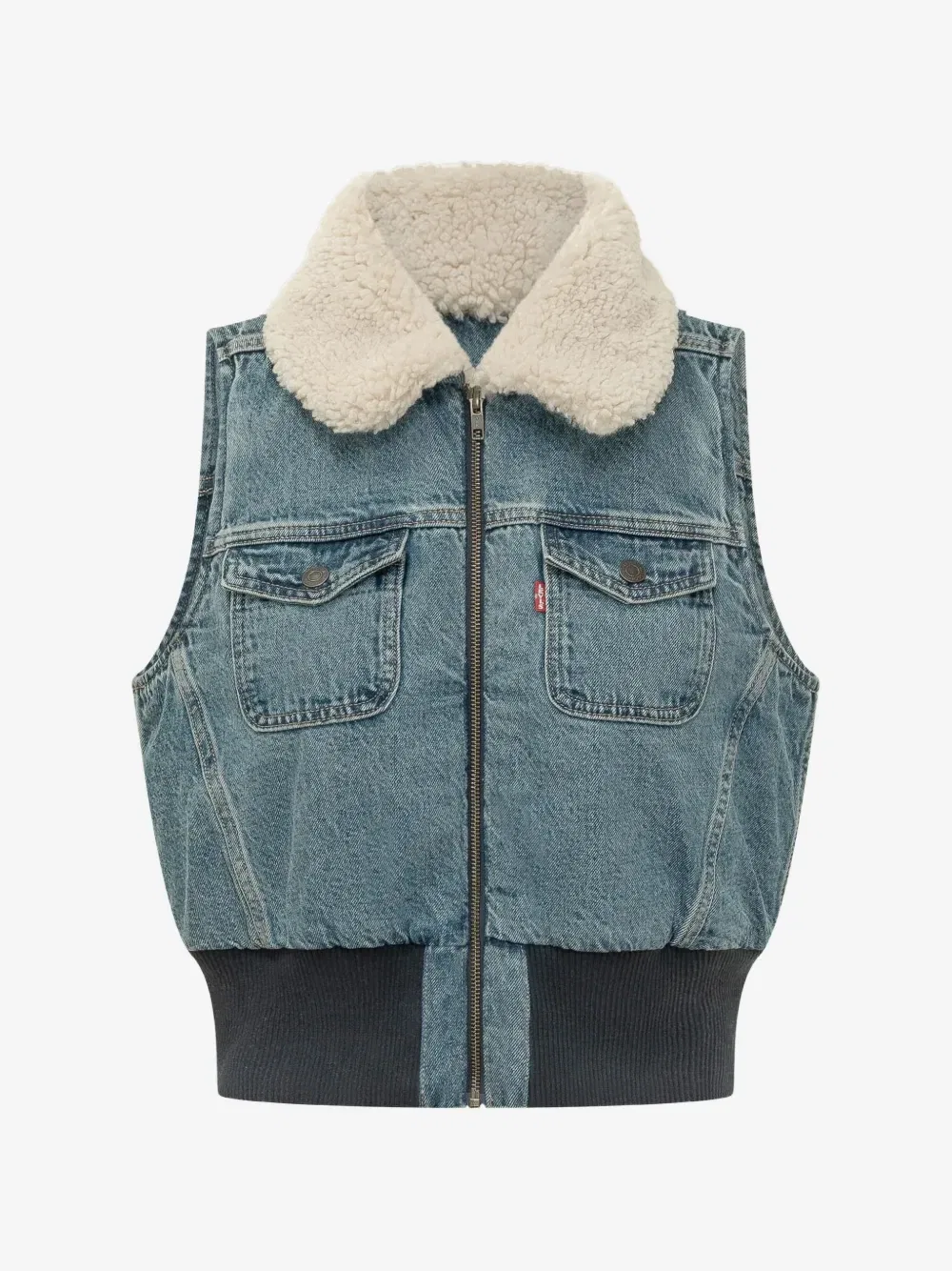 Джинсовый жилет с воротником из шерпы Levi's, синий