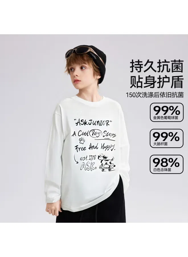 Лонгслив хлопковый с длинным рукавом для мальчиков Ask Junior — фото 3